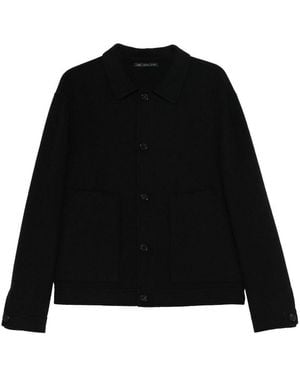 Low Brand Double Wool Jacket With Patch Pockets - Black