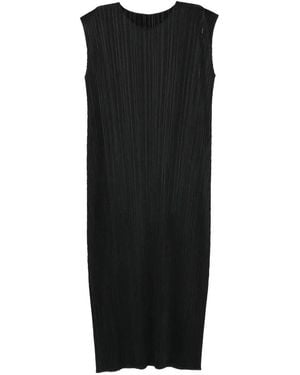 Pleats Please Issey Miyake Pleated Midi Dress - Black