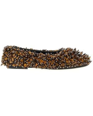 Dries Van Noten Beaded Ballet Flats - Brown