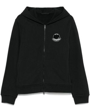 Moncler Cotton Hoodie With Logo - Black