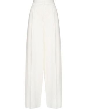 Max Mara Wide-Leg Cady Pants - White