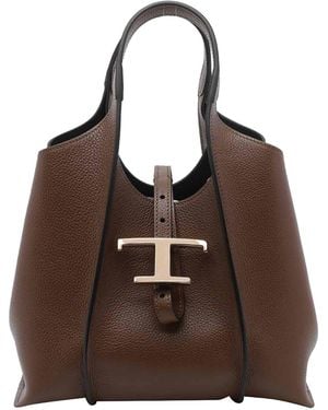 Tod's Intramontabile Borsa Shopping T-Time - Marrone
