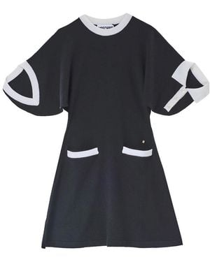 Moschino Wool Dress With Contrast Pockets - Black