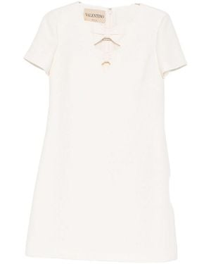 Valentino Garavani Wool And Silk Blend Short Dress - White
