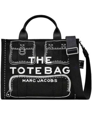 Marc Jacobs The Trompe L'Oeil Cargo Canvas Medium Tote - Black