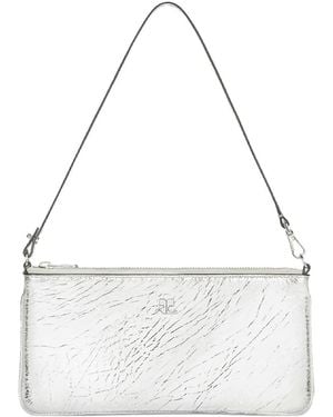 Courreges Naplack Bag With Logo - White