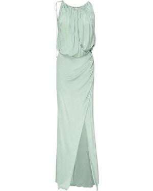 Blumarine Draped Jersey Long Dress - Green