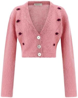 Alessandra Rich Wool Cardigan - Pink