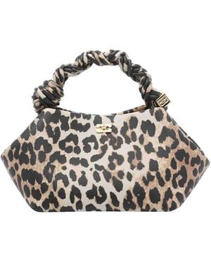 Ganni Small Leopard Bou Handbag - Brown