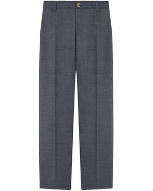 Versace Micro-Checked Wool Jogger Pants - Blue