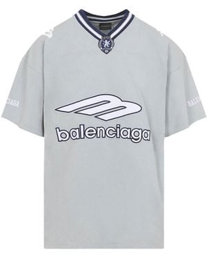 Balenciaga V-Neck Oversized T-Shirt - Grey