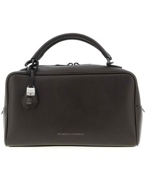 Brunello Cucinelli Boston Explorer Medium Handbag - Black