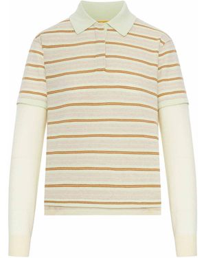 Guest In Residence Cashmere Layered Rugby Polo - White