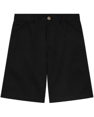 Versace Cotton Gabardine Shorts - Black