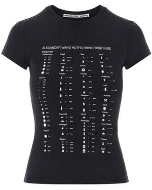 Alexander Wang Graphic And Crystals T-Shirt - Black