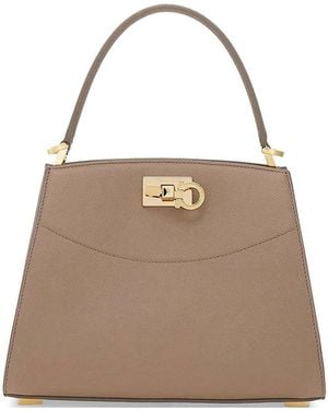 Ferragamo New Studio Extra Small Box Bag - Natural