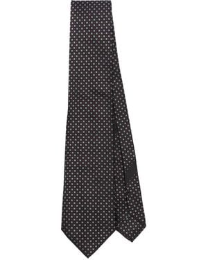 Dolce & Gabbana Geometric-Pattern Silk Tie - White