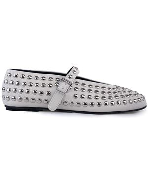 Liviana Conti Leather Ballet Flats With Studs - White