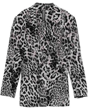 Norma Kamali Blazer Animalier - Black