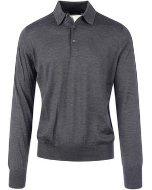 Nome Wool Polo Shirt - Grey