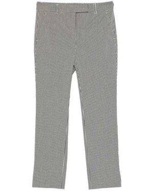 Incotex Kimama Gingham-Pattern Straight-Leg Trousers - Grey