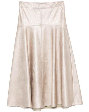 forte_forte Eco Leather Midi Skirt - Natural