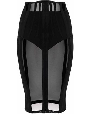 Elisabetta Franchi Tulle Bustier Skirt - Black