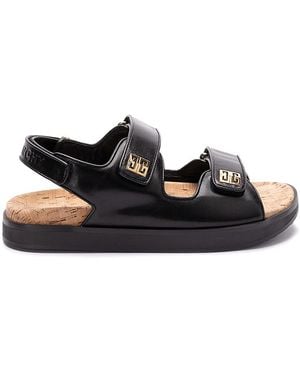 Givenchy Leather 4G Sandals - Black