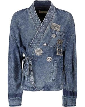 HUI Chinese-Style Denim Jacket - Blue