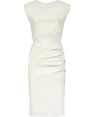 Pinko Linen Midi Dress - White