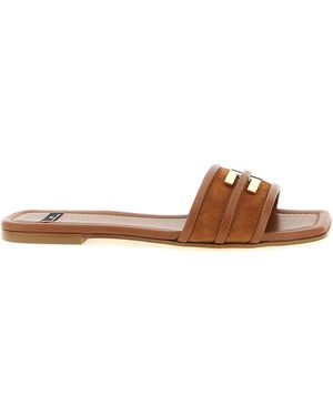 Elisabetta Franchi Logo Slides - Brown