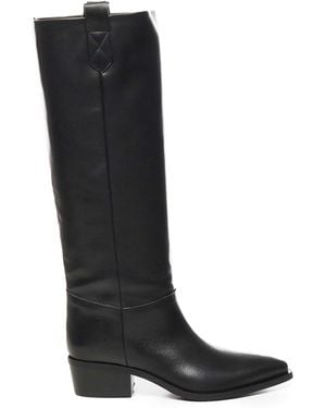 Evaluna High Leather Boots - Black