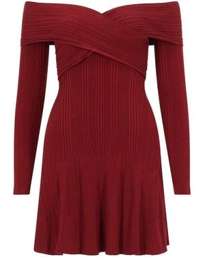 Self-Portrait Viscose Mini Dress - Red