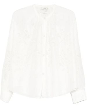 forte_forte Bohemian Voile Shirt Cose Embroidery - White