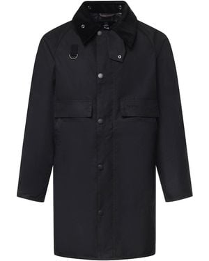 Barbour Spey Long Waxed Jacket - Blue