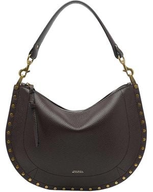 Isabel Marant Coffee Oskan Soft Zip Shoulder Bag - Gray