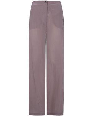 Seventy Mixed Silk Sand Wash Trousers - Purple