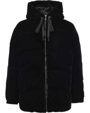 Mc2 Saint Barth Padded Jacket With Velvet Hood - Black