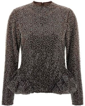 ROTATE BIRGER CHRISTENSEN Sequin Top - Black