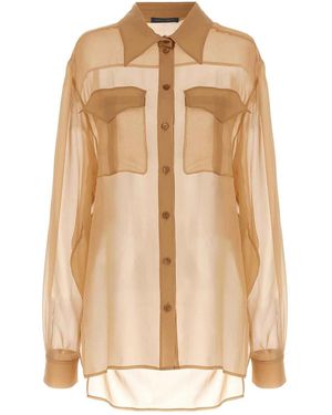 Alberta Ferretti Chiffon Shirt - Natural