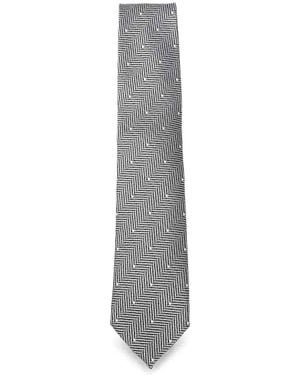 Tom Ford Polka-Dot And Herringbone Pattern Silk Tie - White