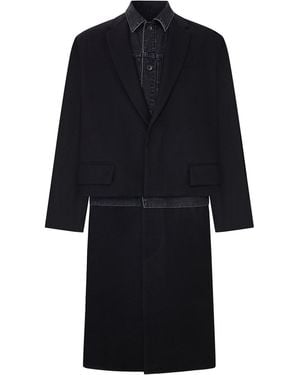Sacai Cappotto A Pannelli Con Inserto - Nero