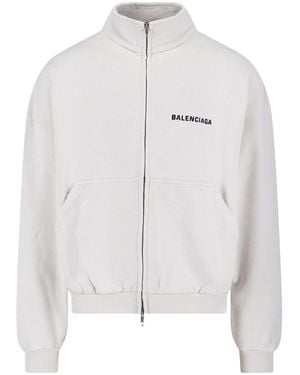Balenciaga Logo Zip Jacket - White