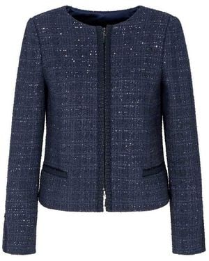 Emporio Armani Wool Blend Blazer Jacket - Blue