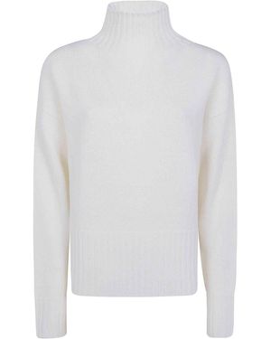 Drumohr Oversized V Neck Sweater - White