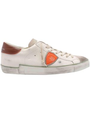 スニーカー Philippe Model Calf Leather Sneakers With Detailing Woman Sneakers Philippe Model Paris Leather White, Back