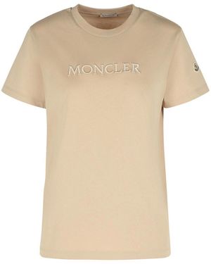 Moncler Cotton T-Shirt - Natural