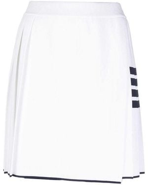 Thom Browne 4-Bar Pleated Mini Skirt - White