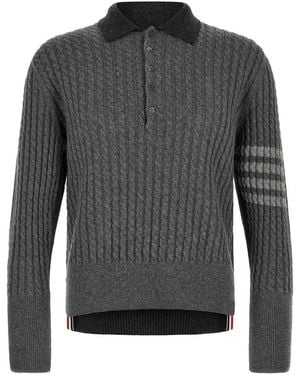 Thom Browne In-1 Trompe L'Oeil Polo Shirt - Grey