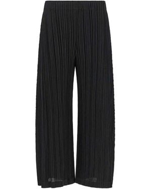 Pleats Please Issey Miyake Pantaloni Con Fondo Più Spesso 1 - Nero